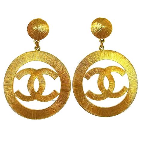 chanel drop hoop earrings|chanel inspired hoop earrings.